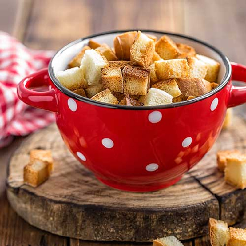 Homemade Spicy Calabrian Pesto Croutons