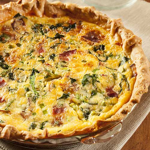 Bacon, Cheddar and Spinach Quiche - Squizito Tasting Room