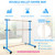 47 Inch Double Ballet Barre with Anti-Slip Footpads-Blue