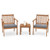 3 Pieces Patio Wood Furniture Set with soft Cushions for Porch-Gray - Color: Gray