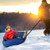 40" Inflatable Snow Sled for Kids and Adults-Blue - Color: Blue
