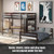 Twin Over Twin Loft Bunk Bed with Bookcase-Dark Brown