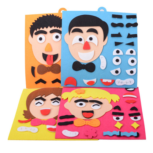 Wool Felt Puzzle DIY Toys Facial Expression Training Kids Educational Toys