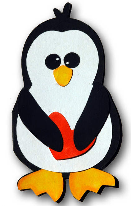 Penguin Heart Card Digital Design File