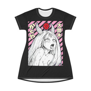 Naruto Shippuden Kaguya Ahegao T-Shirt Dress (AOP) Naruto Shippuden Kaguya Ahegao T-Shirt Dress (AOP)