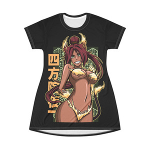Bleach Yoruichi Shihouin T-Shirt Dress (AOP) Bleach Yoruichi Shihouin T-Shirt Dress (AOP)