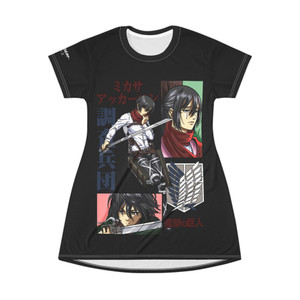 Attack On Titan Mikasa T-shirt dress Attack On Titan Mikasa T-shirt dress
