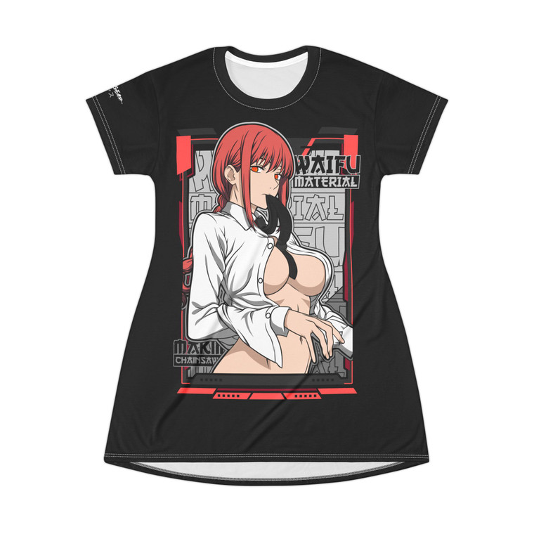 Chainsaw Man Makima Waifu T-shirt Dress Chainsaw Man Makima Waifu T-shirt Dress
