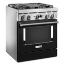 KitchenAid® 30'' Smart Commercial-Style Dual Fuel Range with 4 Burners KFDC500JBK