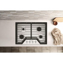 Whirlpool® 30-inch Gas Cooktop with EZ-2-Lift™ Hinged Cast-Iron Grates WCGK5030PS