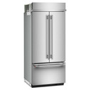 Kitchenaid® 20.8 Cu. Ft. 36" Built-In French Door Bottom Mount Refrigerator with Platinum Interior KBFN536SPS