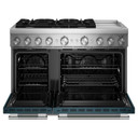 Kitchenaid® 48-Inch 6 Burner Commercial-Style Dual Fuel Range with Griddle KFDD948SAG
