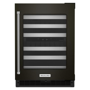 Kitchenaid® 24" Undercounter Wine Cellar with Glass Door and Metal-Front Racks KUWR314KBS Kitchenaid® 24" Undercounter Wine Cellar with Glass Door and Metal-Front Racks KUWR314KBS