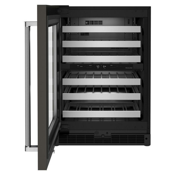 Kitchenaid® 24" Undercounter Wine Cellar with Glass Door and Metal-Front Racks KUWL314KBS Kitchenaid® 24" Undercounter Wine Cellar with Glass Door and Metal-Front Racks KUWL314KBS