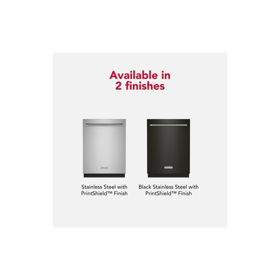 Kitchenaid® 44 dBA Dishwasher in PrintShield™ Finish with 360° Max Jets™ Third Rack KDTM604KBS