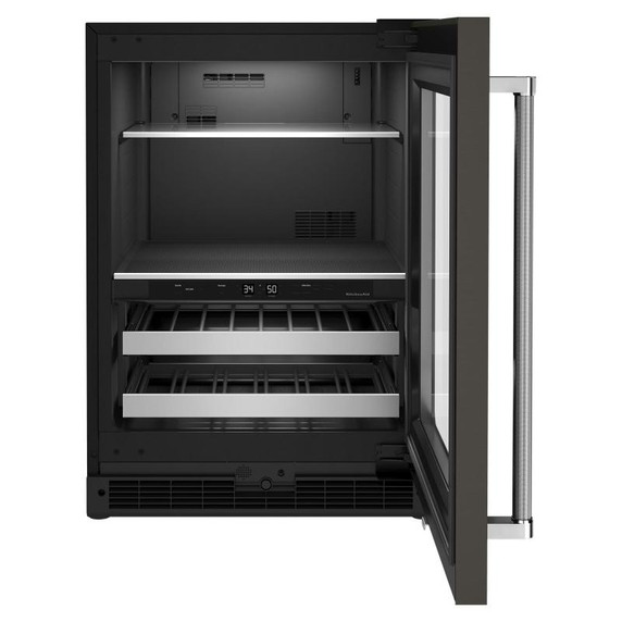 Kitchenaid® 24" Beverage Center with Glass Door and Metal-Front Racks KUBR314KBS