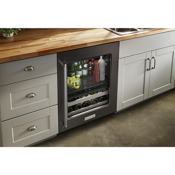 Kitchenaid® 24" Beverage Center with Glass Door and Metal-Front Racks KUBR314KBS