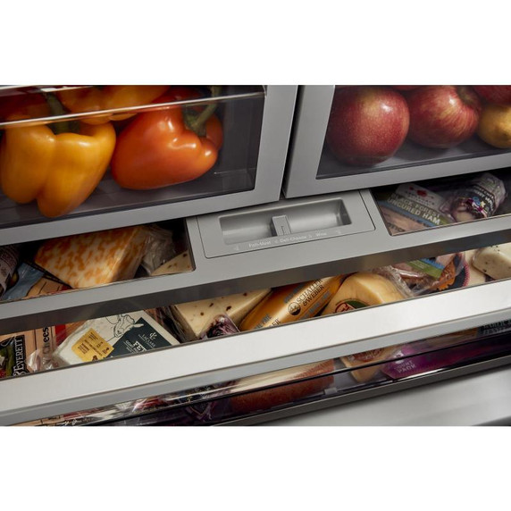Kitchenaid® 26.8 Cu. Ft. Standard-Depth French Door Refrigerator with Exterior Ice and Water Dispenser KRFF577KPS