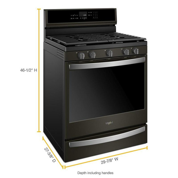 Whirlpool® 5.8 Cu. Ft. Smart Freestanding Gas Range with EZ-2-Lift™ Grates WFG975H0HV