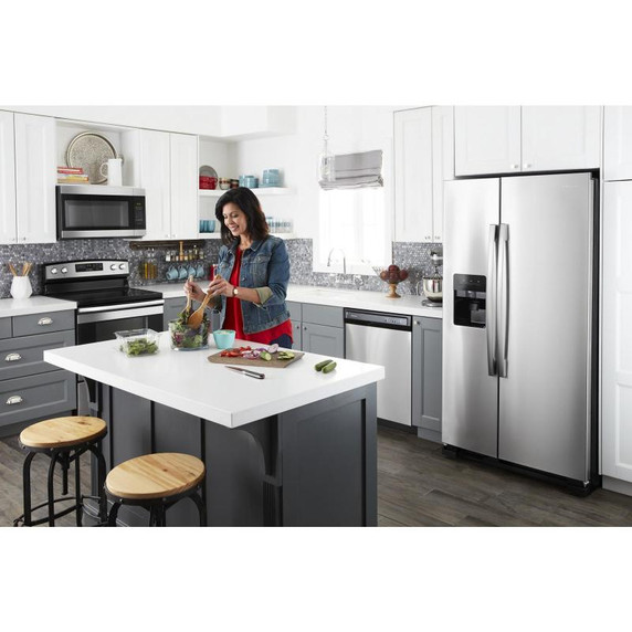 Amana® 33-inch Side-by-Side Refrigerator with Dual Pad External Ice and Water Dispenser ASI2175GRS