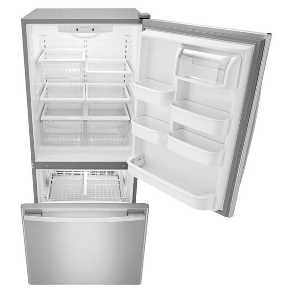 Amana® 29-inch Wide Amana® Bottom-Freezer Refrigerator with EasyFreezer™ Pull-Out Drawer -- 18 cu. ft. Capacity ABB1924BRM
