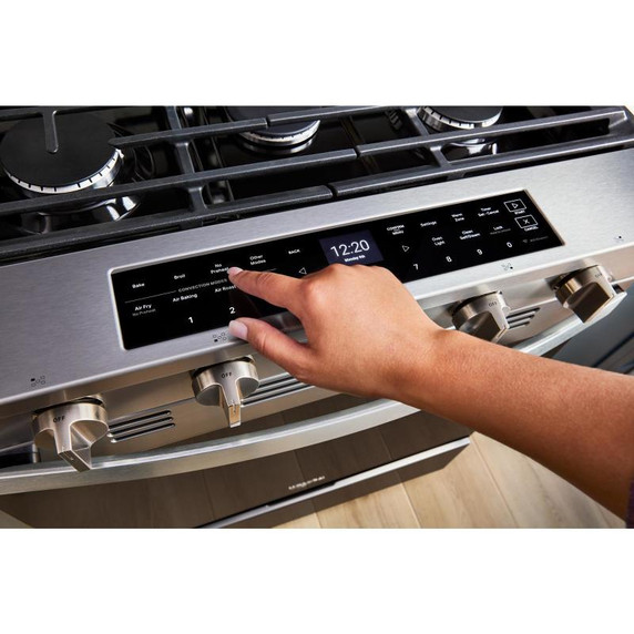Whirlpool® 30-inch Smart Slide In Gas Range with Air Cooking Technology, No Preheat Air Fry, Steam/Self Clean and High Speed Preheat WSGS7530RZ