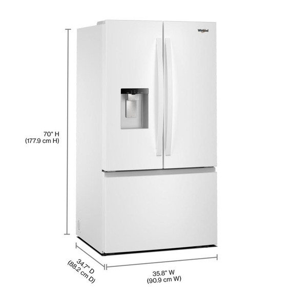 Whirlpool® 36-Inch French Door Refrigerator with In-Door Water and Ice Maker - 30 cu. ft. WRFF3536SW