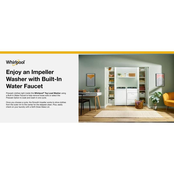 Whirlpool® 5.3 Cu. Ft. I.E.C. Top Load Impeller Washer with Built-in Faucet WTW5020SW