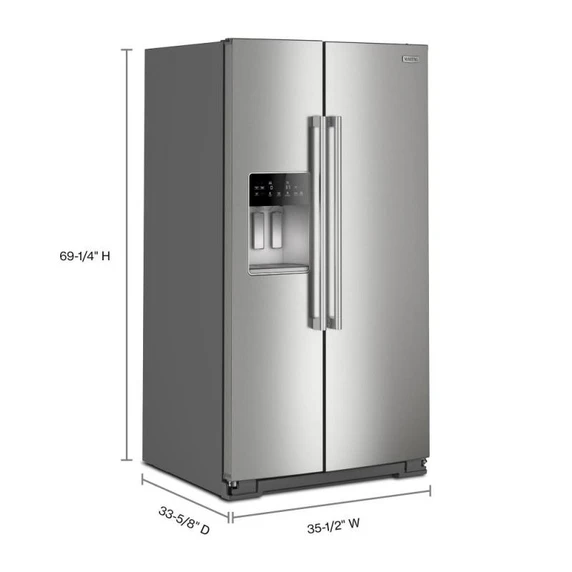 Maytag® 36-inch Wide Full-Depth Side-by-Side Refrigerator with Arctic Blue Interior - 28.3 Cu. Ft. MRSF6636RZ