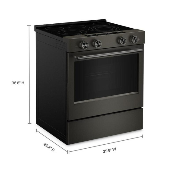 Kitchenaid® 5.3 Cu. Ft. Slide-in Electric Range with Two Even-Heat™ Hyper Elements and Convection Cooking Modes YKSES530SBE