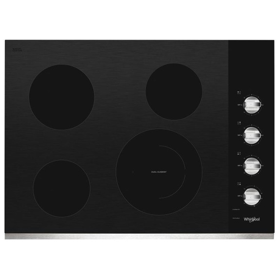 Whirlpool® 30-inch Electric Ceramic Glass Cooktop with Dual Radiant Element WCE55US0HS Whirlpool® 30-inch Electric Ceramic Glass Cooktop with Dual Radiant Element WCE55US0HS