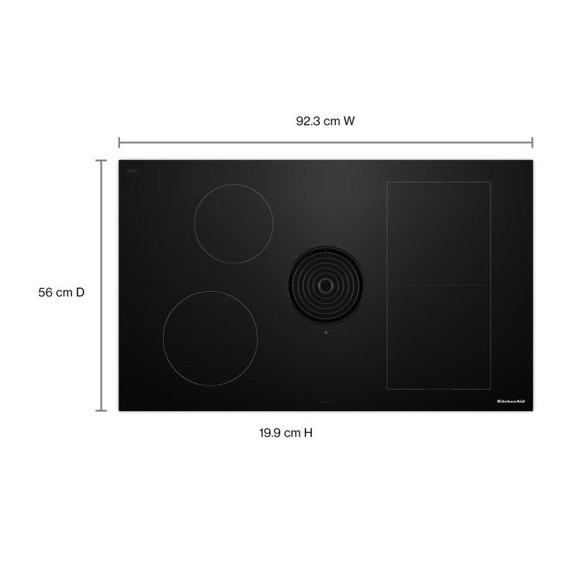 Kitchenaid® 36-inch NextGen Induction Downdraft Cooktop with Bridge XL Even-Heat™ Zone KCID936SBL