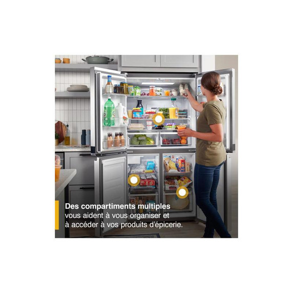 Whirlpool® 36-inch Wide Counter Depth 4 Door Refrigerator - 19.4 cu. ft. WRQA59CNKZ