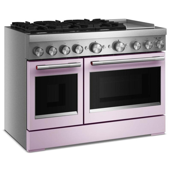 Kitchenaid® 48-Inch 6 Burner Commercial-Style Dual Fuel Range with Griddle KFDD948SWF