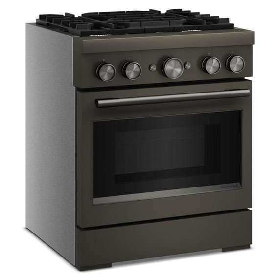 KitchenAid® 30-Inch 4 Burner Commercial-Style Dual Fuel Range with No Preheat Air Fry Mode KFDS930SBE