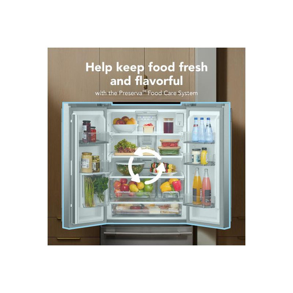 Kitchenaid® 20 cu. Ft. 30-Inch Width Standard Depth French Door Refrigerator with PrintShield® Finish and Interior Dispense KRFF330SPS