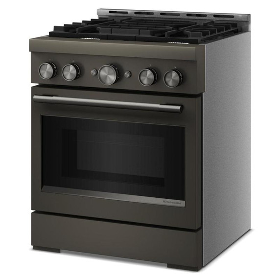 KitchenAid® 30-Inch 4 Burner Commercial-Style Gas Range with No Preheat Air Fry Mode KFGS930SBE