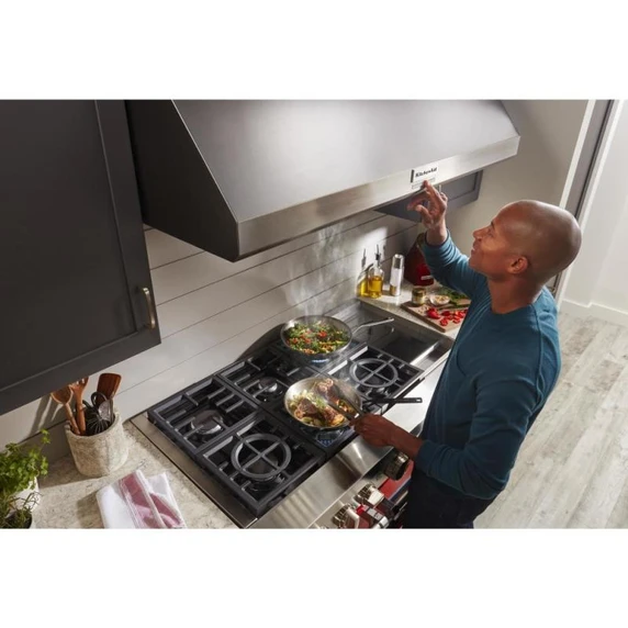 Kitchenaid® 48'' 585 or 1170 CFM Motor Class Commercial-Style Wall-Mount Canopy Range Hood KVWC908KSS