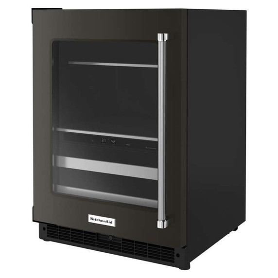 Kitchenaid® 24" Beverage Center with Glass Door and Metal-Front Racks and PrintShield™ Finish KUBL314KBS