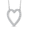 White Gold Heart Diamond Necklace  (0.50 ct.tw.)
