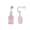 Rose Quartz Cushion Cut Earrings with Diamonds(0.28 ct.tw)