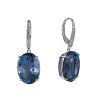 London Blue Topaz Oval Cut Earrings with Diamonds(0.03 ct.tw)