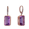 Amethyst Octagon Cut Earrings with Diamonds(0.03 ct.tw)