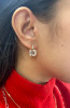 Rock Crystal Asscher Cut Earrings with Diamonds (0.10 ct.tw.)
