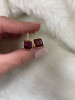 Garnet Asscher Cut Earrings with Diamonds (0.10 ct.tw.)