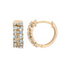 14K Yellow Gold Swiss Blue Topaz Hoop Earrings