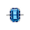 Blue Sapp Bug Octagon Cut Ring with Diamonds(0.26 ct.tw)