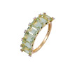 Green Amethyst Octagon Cut Ring with Diamonds(0.14 ct.tw)