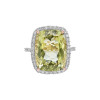 Lemon Quartz Cushion Cut Ring with Diamonds(0.82 ct.tw)