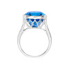 Swiss Blue Topaz Oval Cut Ring with Diamonds(0.07 ct.tw)